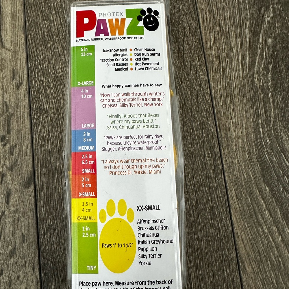 PAWZ Yellow Rubber Dog Boots